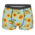 thumbnail image 1 of KLL White Polka Dot Sunflower A Men's Cotton Boxer Briefs Underwear-Small, 1 of 8