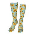 thumbnail image 1 of KLL White Polka Dot Sunflower Print Cool Socks Men's Women's Crew Socks Funny Crazy Novelty Stockings, 1 of 8