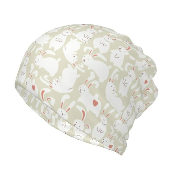 KLL White Rabbit Pirnt Wicking Running Beanie Head Wrap Cycling Bandana for Men Women