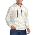 thumbnail image 1 of KLL White Rabbit Print Mens Hoodie Long Sleeve Casual Pullover Hooded Sweatshirt Fashion Drawstring Hoodies with Pocket-Large, 1 of 6
