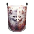 thumbnail image 1 of KLL White Red Cat Couple Waterproof Foldable Laundry Hamper Bucket with Handles for Storage Bin,Kids Room,Home Organizer (Small ), 1 of 7