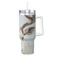 thumbnail image 1 of KLL White Reindeer Portrait Print 40oz Stainless Steel Insulated Car Cup Coffee Mug with Spillproof Lid - Keep Your Drink Hot or Cold on the Go, 1 of 8