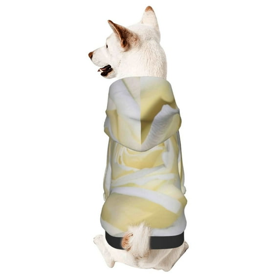 KLL White Rose for Basic Dog Hoodie - Pet Hoodie Sweater with Leash Hole - Cute Dog Sweatshirt - Pet Clothes Hooded Sweatshirt for Dog & Cat -X-Small