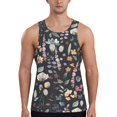 thumbnail image 1 of KLL Wildflower Watercolor 1 Print Men's Muscle Gym Workout Stringer Tank Tops Bodybuilding Fitness T-Shirts Tank Tops Men-Large, 1 of 7