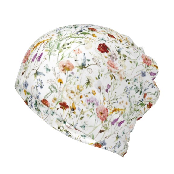 KLL Wildflower Watercolor Pirnt Wicking Running Beanie Head Wrap Cycling Bandana for Men Women