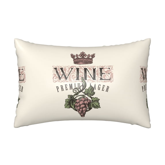 KLL Wine Pattern Silk Pillowcase for Hair and Skin Standard Size 20"X 30" Soft Breathable Pillow Covers for Sleeping