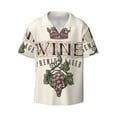 thumbnail image 1 of KLL Wine Print Men's Shirt Short Sleeve Button Down Summer Cuba Beach Shirts- X-Large, 1 of 7