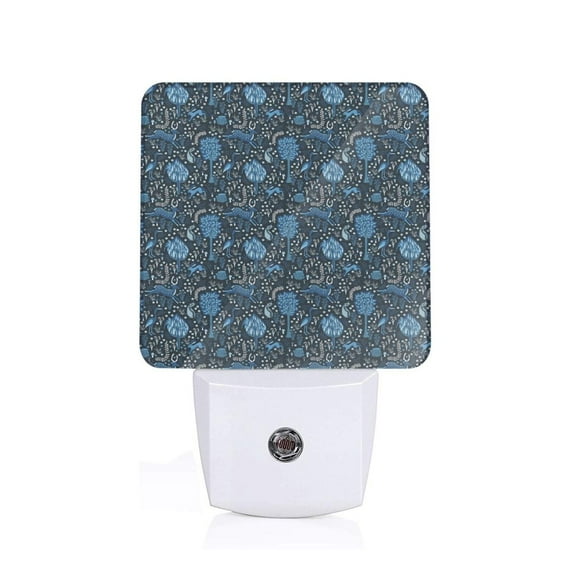 KLL Winter Blue Forest Deer for Night Lights,Auto Sensor Night Lamp Plug in Night Light with Dusk-to-Dawn Light Sensor LED Nightlightfor Adults & Kids Room/Bedroom/Hallway
