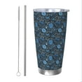 thumbnail image 1 of KLL Winter Blue Forest Deer Print 40oz Stainless Steel Insulated Car Cup with Spillproof Lid - Keep Your Drink Hot or Cold on the Go-Straw Two-piece Set, 1 of 8