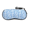 thumbnail image 1 of KLL Winter Paisley Pattern Print Eyeglass Case for Men & Women's Classy Travel Eyewear Holder Case Zipper Eyeglasses Case With Hook, 1 of 6