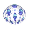 thumbnail image 1 of KLL Winter Snowflake Skiing Skull Pattern Shower Cap & Bath Cap for Women,Reversible Oversized Waterproof Shower Caps for all Hair Lengths,Elastic Reusable Bathing Hair Cap, 1 of 6
