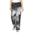 thumbnail image 1 of KLL Womens 60s Black White Western Cowboy Print Pajama Pants Soft Pajama Bottoms for Women Cozy Lounge Pants, 1 of 5