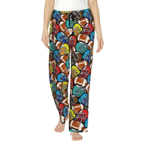 KLL Womens American Football Print Pajama Pants Soft Pajama Bottoms for Women Cozy Lounge Pants