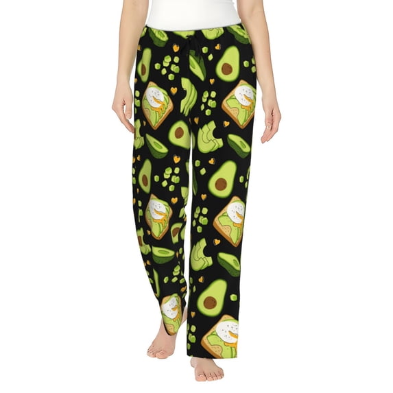 KLL Womens Avocado Toast Print Pajama Pants Soft Pajama Bottoms for Women Cozy Lounge Pants-Large
