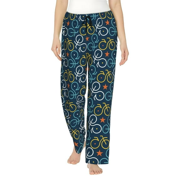 KLL Womens Bicycle Colorful Print Pajama Pants Soft Pajama Bottoms for Women Cozy Lounge Pants