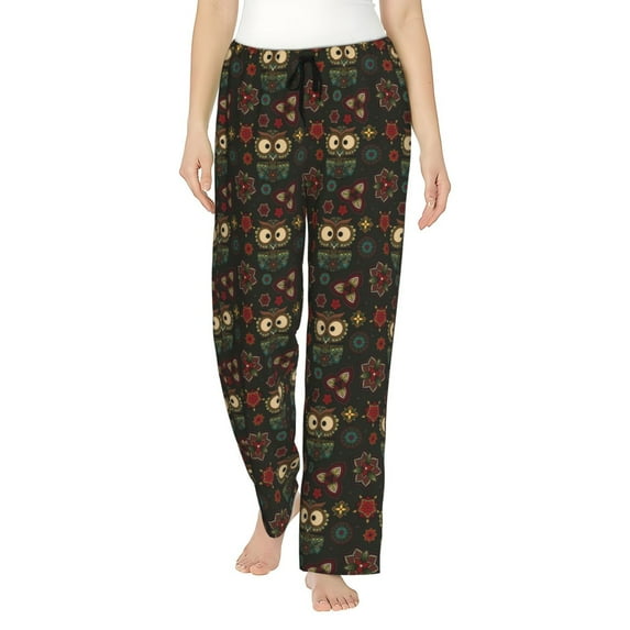 KLL Womens Boho Owl Print Pajama Pants Soft Pajama Bottoms for Women Cozy Lounge Pants