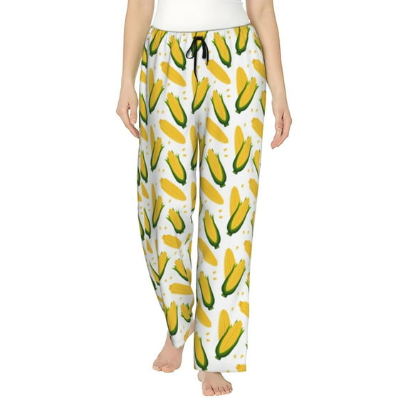KLL Womens Corn On The Cob Print Pajama Pants Soft Pajama Bottoms for Women Cozy Lounge Pants
