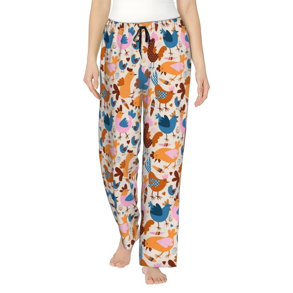 KLL Womens Cute Chickens Print Pajama Pants Soft Pajama Bottoms for Women Cozy Lounge Pants