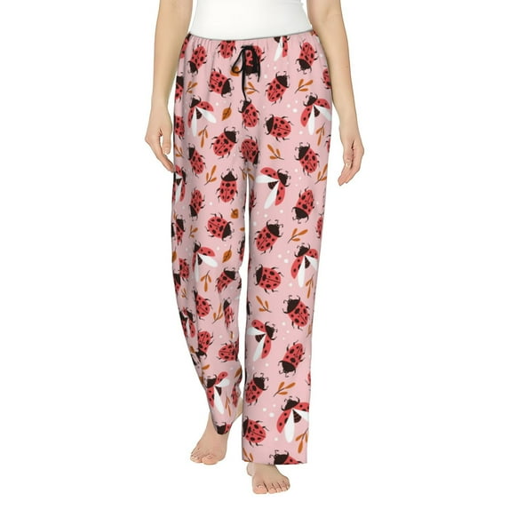KLL Womens Cute Ladybugs 1 Print Pajama Pants Soft Pajama Bottoms for Women Cozy Lounge Pants-XX-Large