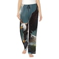 thumbnail image 1 of KLL Womens Forest River Bald Eagle Print Pajama Pants Soft Pajama Bottoms for Women Cozy Lounge Pants, 1 of 5