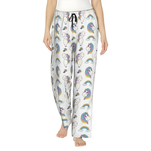 KLL Womens Funny Kawaii Unicorns Dancing Print Pajama Pants Soft Pajama Bottoms for Women Cozy Lounge Pants-XX-Large