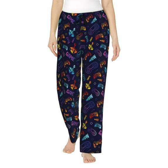 KLL Womens Games Print Pajama Pants Soft Pajama Bottoms for Women Cozy Lounge Pants