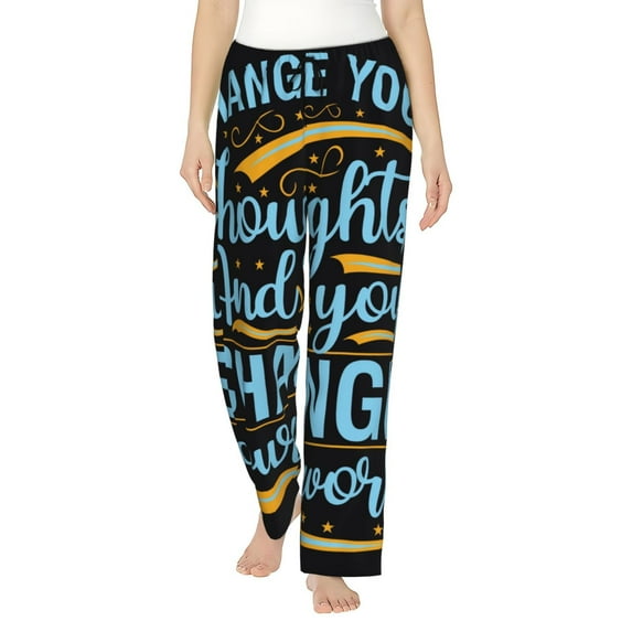 KLL Womens Not All Those Who Wander Are Lost 2 Print Pajama Pants Soft Pajama Bottoms for Women Cozy Lounge Pants-Small