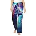 thumbnail image 1 of KLL Womens Starry Multicolored Wolf Print Pajama Pants Soft Pajama Bottoms for Women Cozy Lounge Pants, 1 of 5