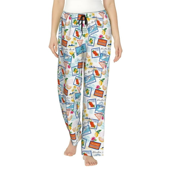 KLL Womens Summer Stamp Print Pajama Pants Soft Pajama Bottoms for Women Cozy Lounge Pants