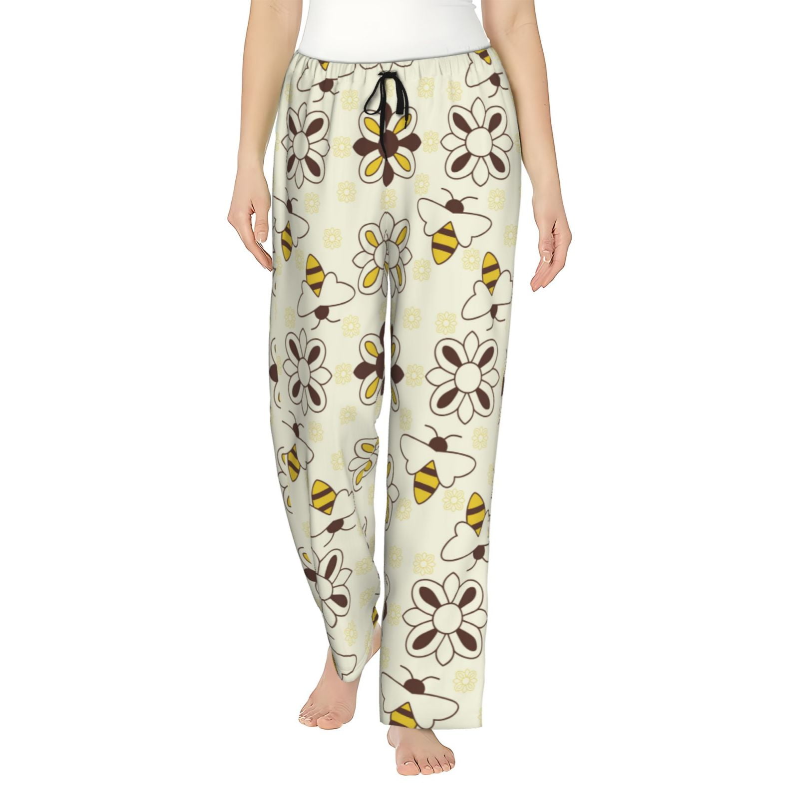KLL Womens Sweet Bee Print Pajama Pants Soft Pajama Bottoms for Women ...
