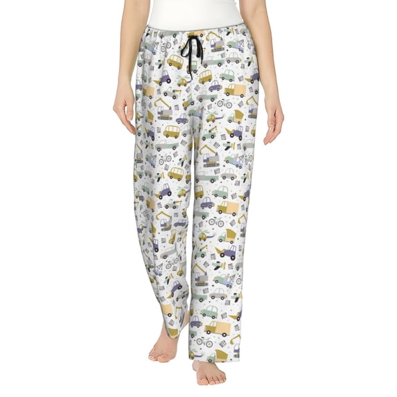 KLL Womens Transport 1 Print Pajama Pants Soft Pajama Bottoms for Women Cozy Lounge Pants