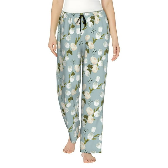 KLL Womens Tulips Flowers Print Pajama Pants Soft Pajama Bottoms for Women Cozy Lounge Pants