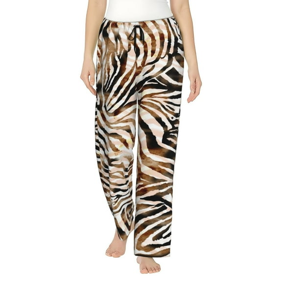 KLL Womens Watercolor Zebra Print Pajama Pants Soft Pajama Bottoms for Women Cozy Lounge Pants-Medium