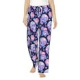 thumbnail image 1 of KLL Womens crystal Skull flower Print Pajama Pants Soft Pajama Bottoms for Women Cozy Lounge Pants, 1 of 5