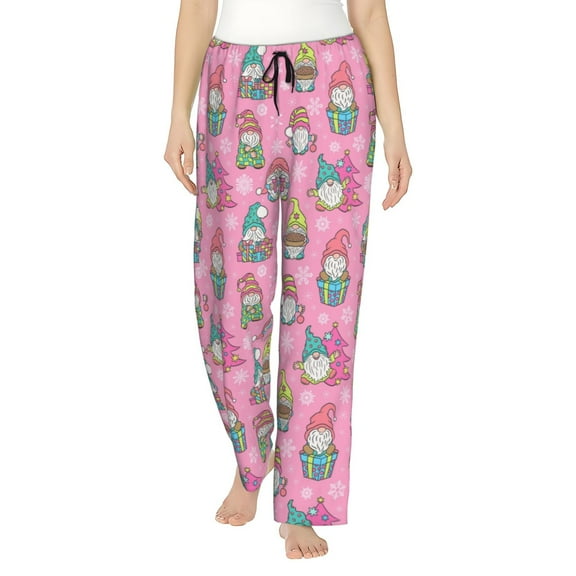 KLL Womens pink Holiday Joy Print Pajama Pants Soft Pajama Bottoms for Women Cozy Lounge Pants-Small
