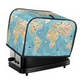 thumbnail image 1 of KLL World Map With Animals 1 Print 2 Slice Toaster Dust Covers Kitchen Small Appliance Cover with 2 Pockets,Can hold Jam Spreader Knife & Toaster Tongs (11.4 x 7.9 x 7.5), 1 of 6