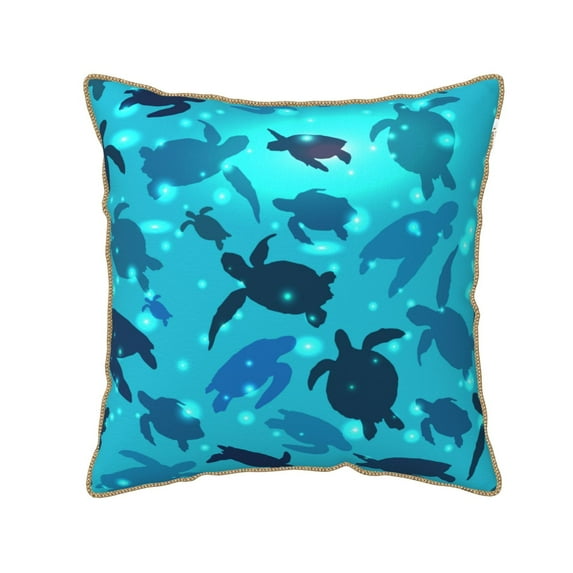 KLL World Turtle Day Decorative Throw Pillow Covers Velvet Soft for Couch Sofa Bedroom Living Room Outdoor - 16"x16"