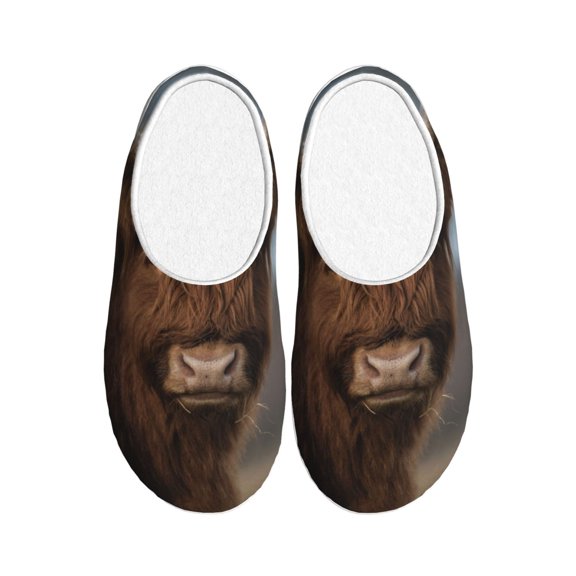 KLL Yak Pattern Adult Unisex Cozy Slippers,Fuzzy Slip-on Slippers TPR Sole Slippers Comfort Plush Home Footwear for Indoor & Outdoor-8