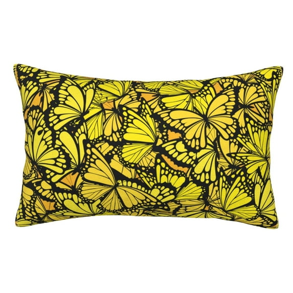 KLL Yellow Butterflies Pillow Covers Envelope Closure,Super Soft and Cozy Fuzzy Fleece Pillow Case Cover 20"x30"