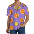 thumbnail image 1 of KLL Yellow Lemon And Orange Print Men's Shirt Short Sleeve Button Down Summer Cuba Beach Shirts-, 1 of 5