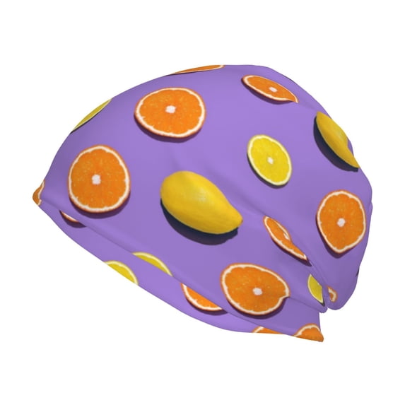 KLL Yellow Lemon And Orange Winter Fall Beanie Knit Hats for Men & Women - Warm & Soft Stylish Toboggan Caps for Cold Weather