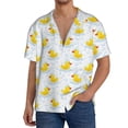 thumbnail image 1 of KLL Yellow Rubber Duck Print Men's Shirt Short Sleeve Button Down Summer Cuba Beach Shirts- 4X-Large, 1 of 5