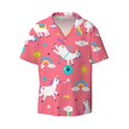 thumbnail image 1 of KLL Yoga Unicorn Print Men's Shirt Short Sleeve Button Down Summer Cuba Beach Shirts- 4X-Large, 1 of 7
