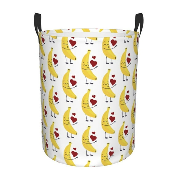 KLL a banana blowing air kisses Waterproof Foldable Laundry Hamper Bucket with Handles for Storage Bin,Kids Room,Home Organizer-Small