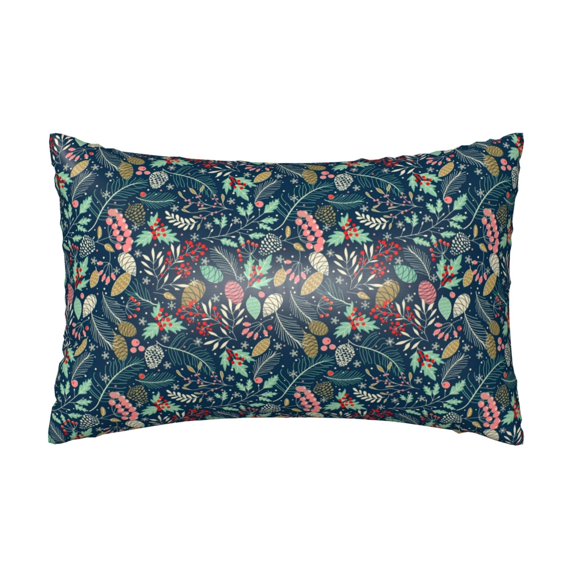 KLL berry Nuts Leaf Pattern Silk Pillowcase for Hair and Skin Standard Size 20"X 30" Soft Breathable Pillow Covers for Sleeping