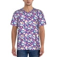 thumbnail image 1 of KLL blue flower Skull colorful for Men's Baseball Shirts,Short Sleeve Casual Shirts Button Down Shirt for Men Beach Summer Wedding Shirt-Medium, 1 of 7