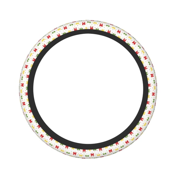 KLL cartoon colorful Bow tie Car Steering Wheel Cover, Universal 15 inch, Soft Elastic and Comfortable,Car Accessories Decorations