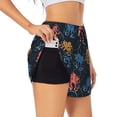 thumbnail image 1 of KLL cartoon doodle octopus Pattern Shorts Women,Athletic Shorts High Waisted Running Shorts Pocket Sporty Short Gym Elastic Workout Shorts-Small, 1 of 7