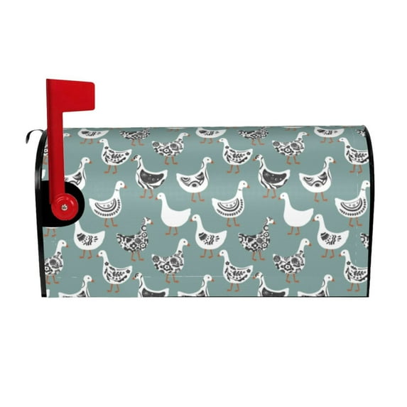 KLL cartoon geese Pattern Mailbox Covers,Magnetic Mailbox Waterproof Post Box Cover Post Letter Box Cover Decorations Standard Size-21x18 in