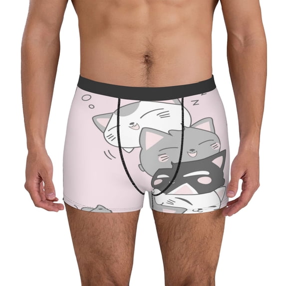 KLL cat Men's Cotton Boxer Briefs Underwear-XX-Large